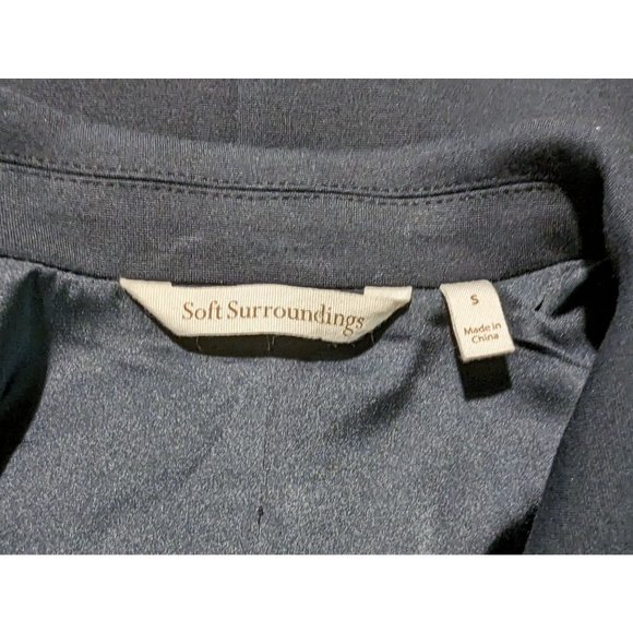 Soft Surroundings long sleeve one button black Slanted pockets comfortable blaze - Picture 6 of 8